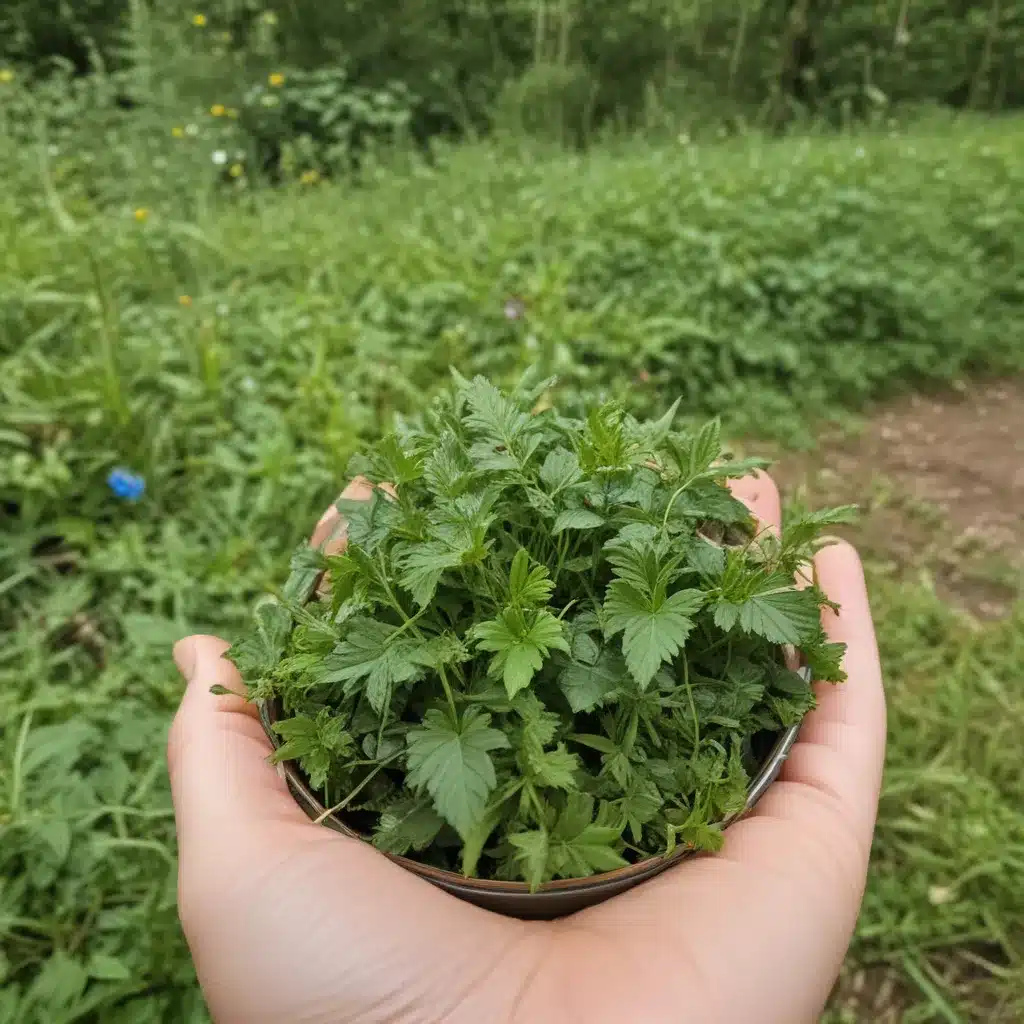 Campsite Foraging for Nettles to Make Wild Tea