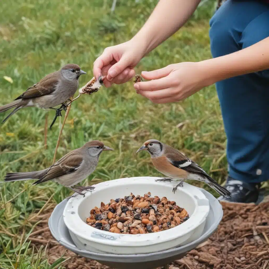 Feeding Garden Birds at our Campsite