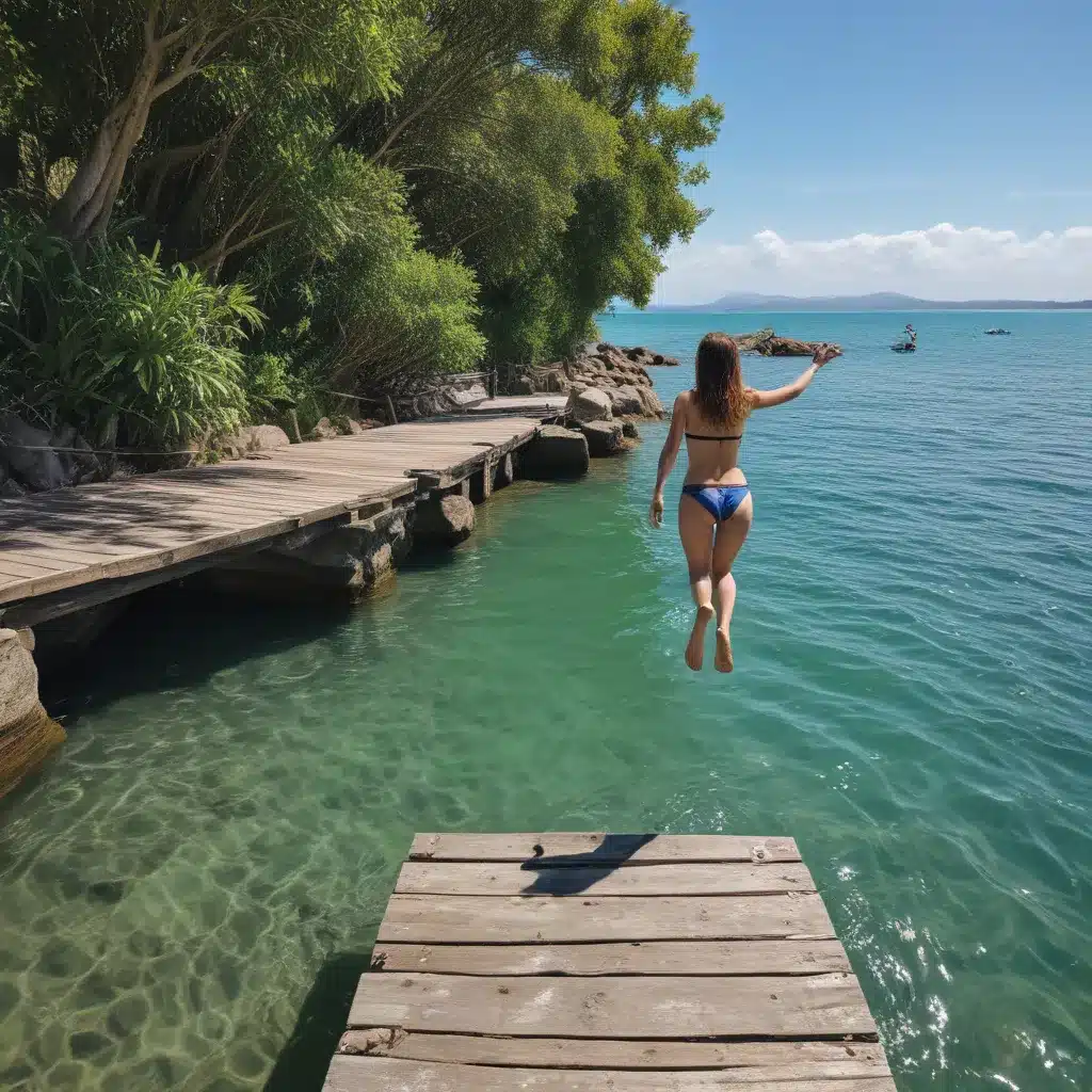 Jump Off The Jetty Into The Refreshing Waters