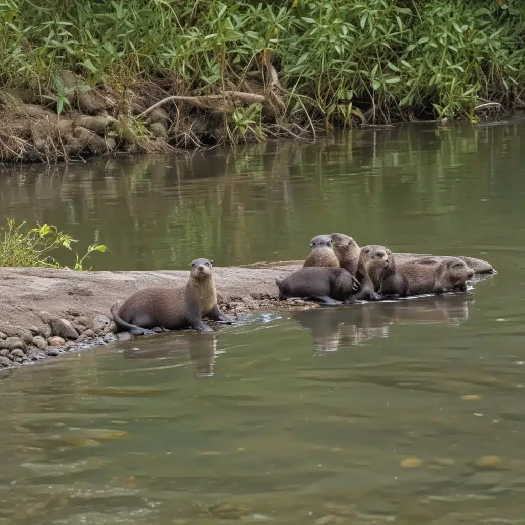 Otters in the River by our Campsite