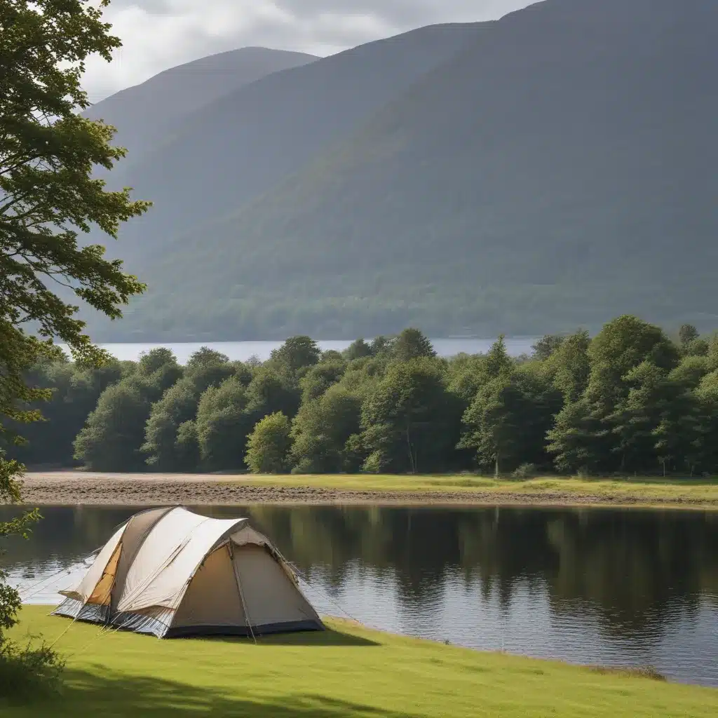 Tent Among Scotlands Majestic Landscapes at Loch Ness Shores